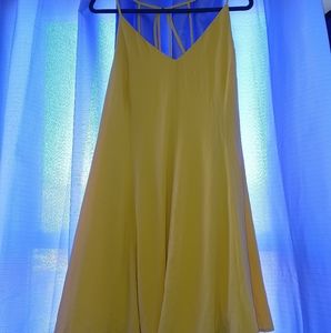 FOREVER 21 STRAPPY BACK FIT AND FLARE SHORT DRESS IN 3X (YELLOW)